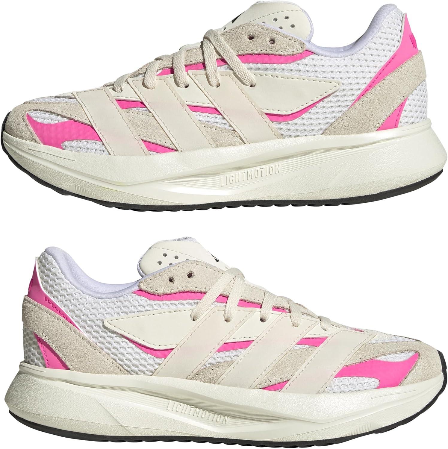 imageadidas Boys Lightblaze Lace Up SneakersOff WhiteWonder WhiteLucid Pink