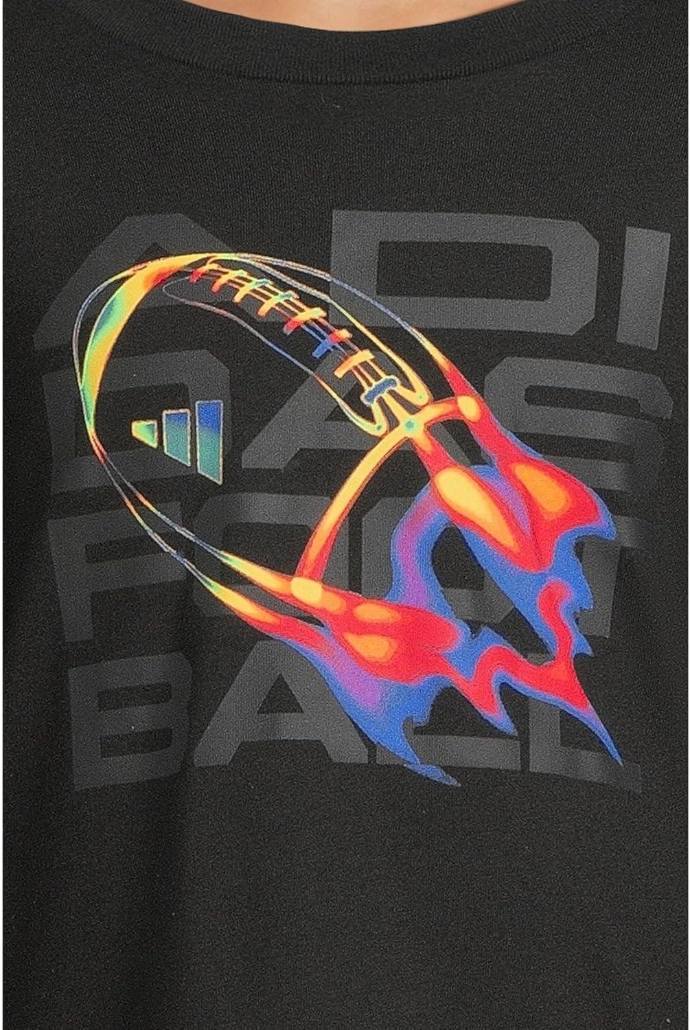 imageadidas Boys Long Sleeve Sport Graphic TeeBlack With Multicolor