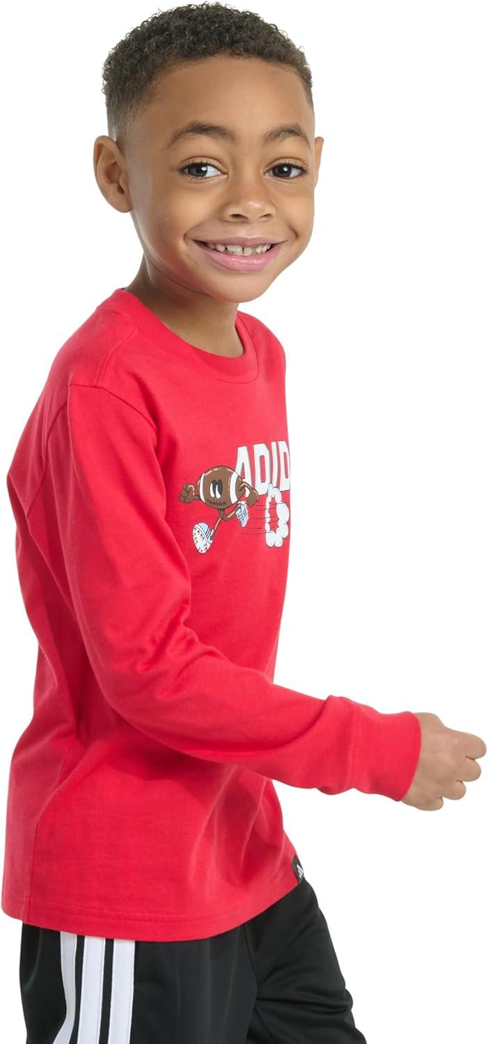 imageadidas Boys Long Sleeve Sport Graphic TeePure Ruby