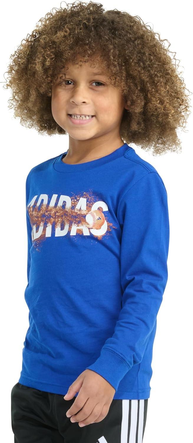 imageadidas Boys Long Sleeve Sport Graphic TeeTeam Royal Blue