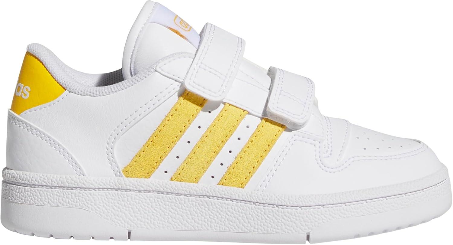 imageadidas Kids Break Start Hook ampamp Loop ShoeWhiteBold GoldWhite