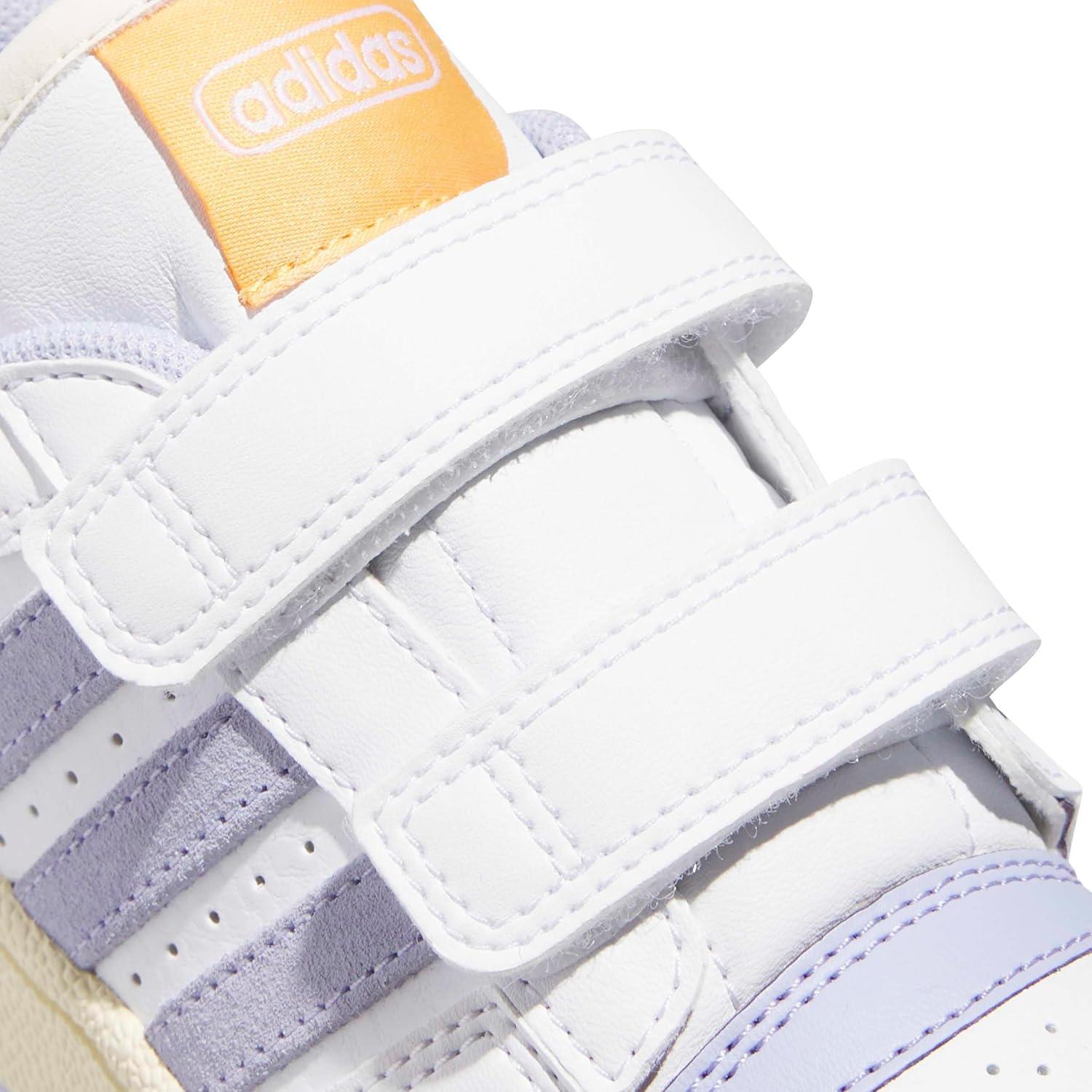 imageadidas Kids Break Start Hook ampamp Loop ShoeWhiteViolet ToneHazy Orange