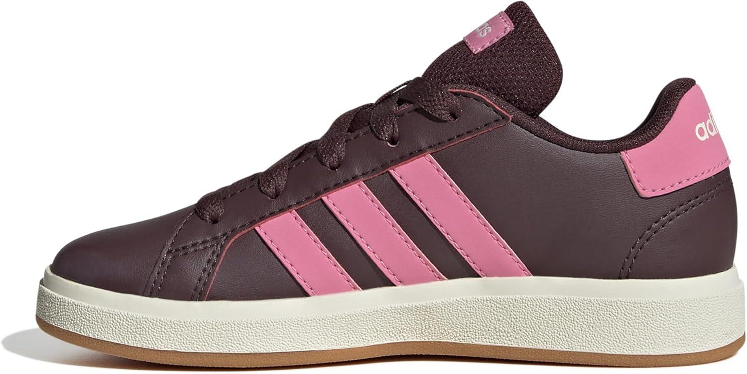 imageadidas Kids Grand Court 20 Elastic Lace ampamp Strap ShoesAurora RubyBliss PinkOff White