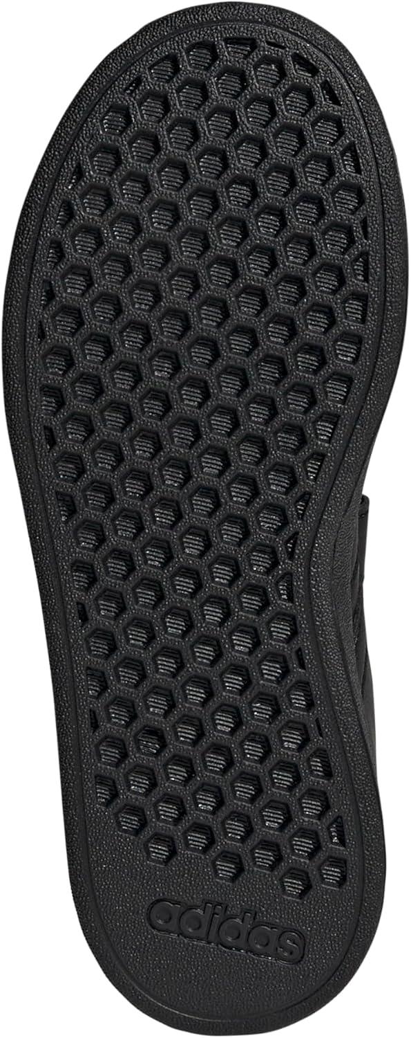 imageadidas Kids Grand Court 20 Elastic Lace ampamp Strap ShoesBlackBlackGrey