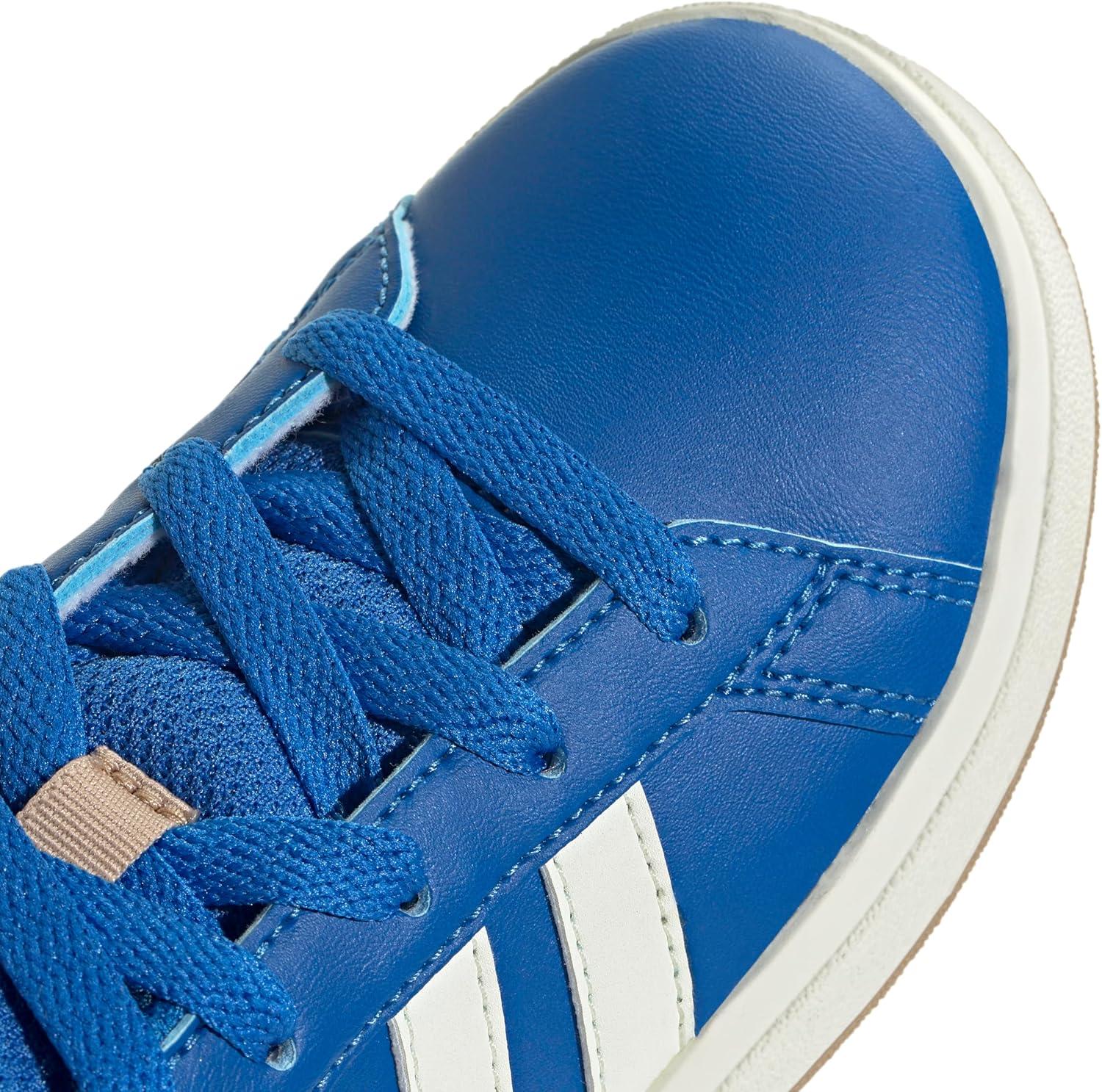 imageadidas Kids Grand Court 20 Elastic Lace ampamp Strap ShoesBright RoyalIvoryWarm Sandstone