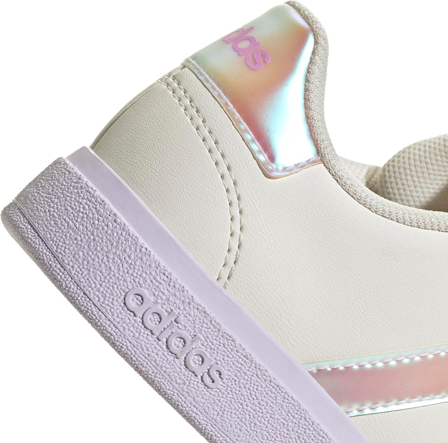 imageadidas Kids Grand Court 20 Elastic Lace ampamp Strap ShoesChalk WhiteChalk WhiteBliss Lilac