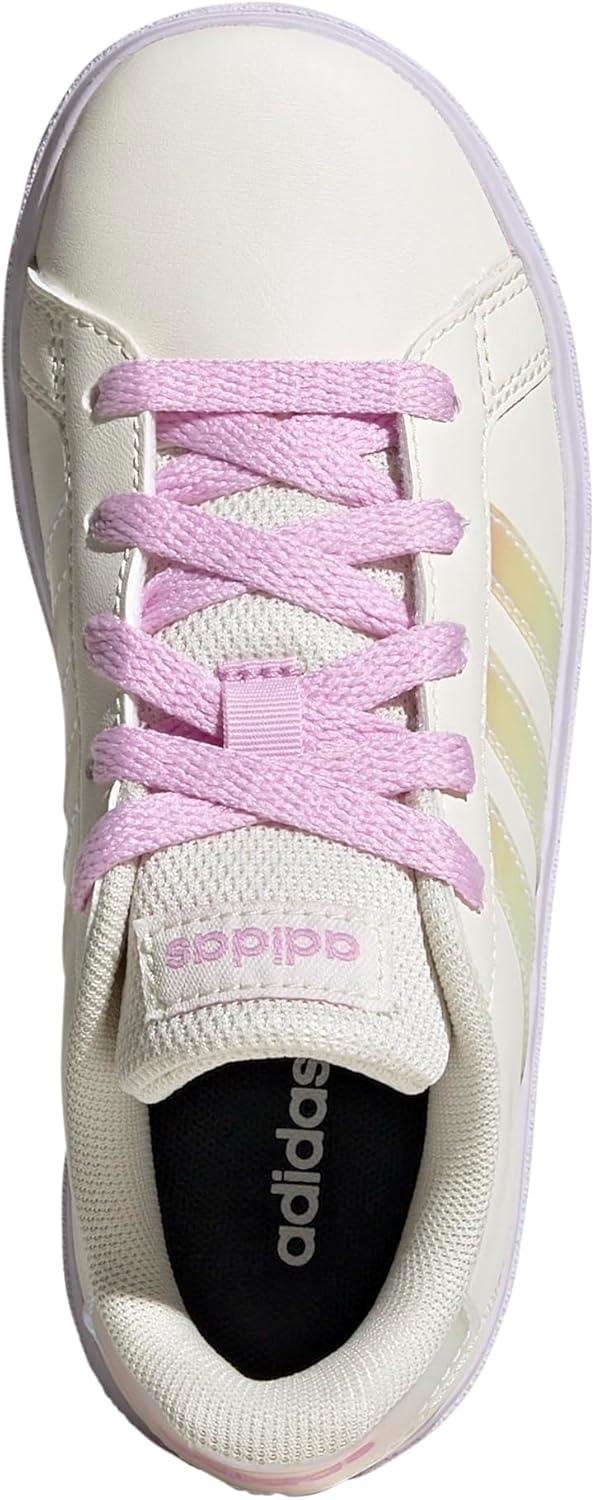 imageadidas Kids Grand Court 20 Elastic Lace ampamp Strap ShoesChalk WhiteChalk WhiteBliss Lilac