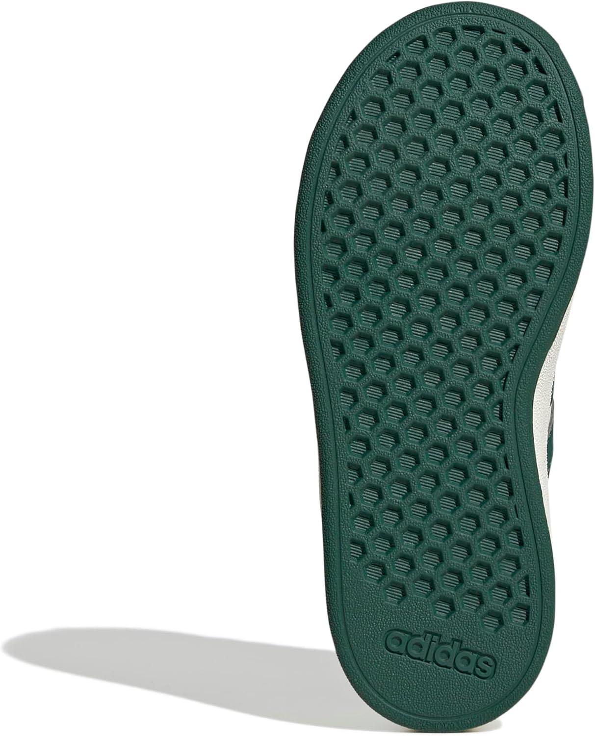 imageadidas Kids Grand Court 20 Elastic Lace ampamp Strap ShoesOff WhiteCollegiate GreenBlack