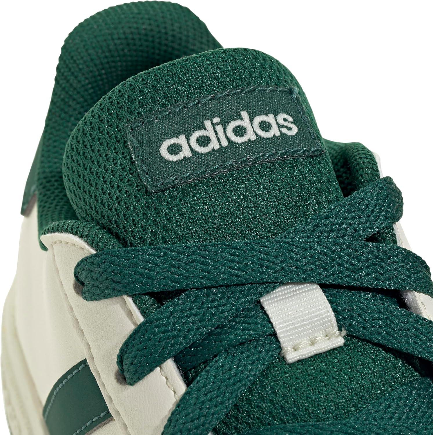 imageadidas Kids Grand Court 20 Elastic Lace ampamp Strap ShoesOff WhiteCollegiate GreenBlack