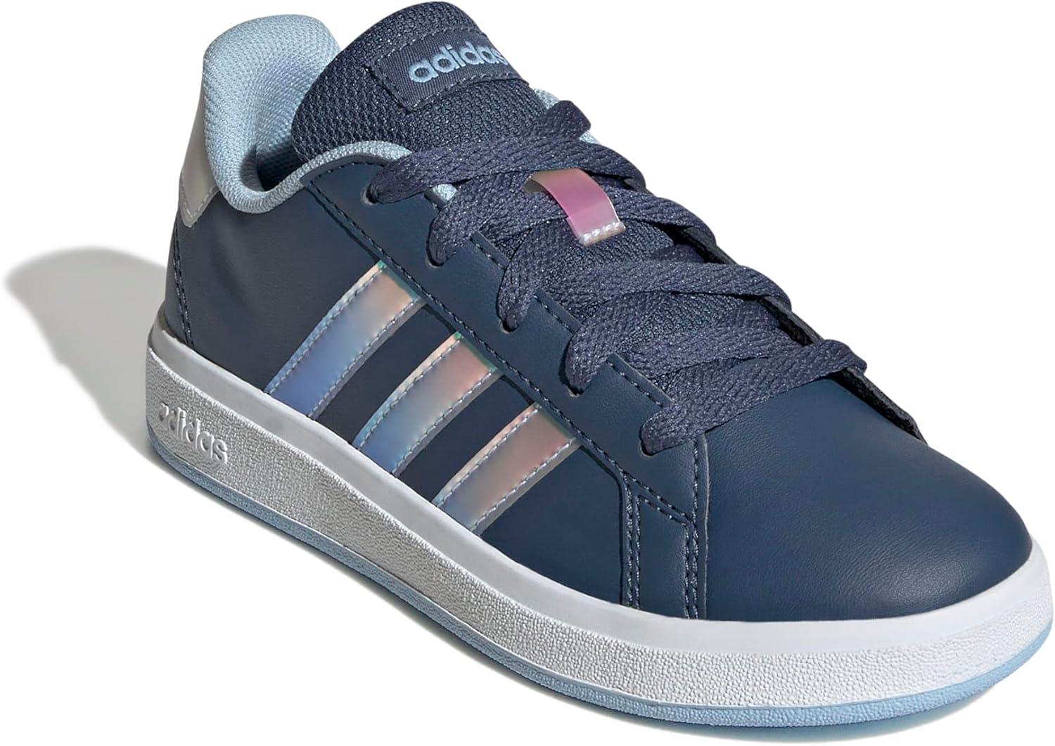 imageadidas Kids Grand Court 20 Elastic Lace ampamp Strap ShoesPreloved InkWhiteClear Sky