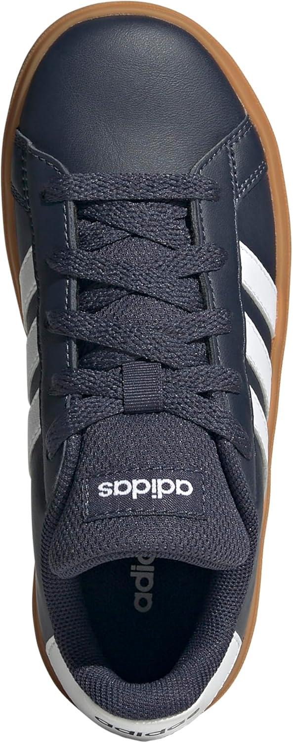 imageadidas Kids Grand Court 20 Elastic Lace ampamp Strap ShoesShadow NavyWhiteGum