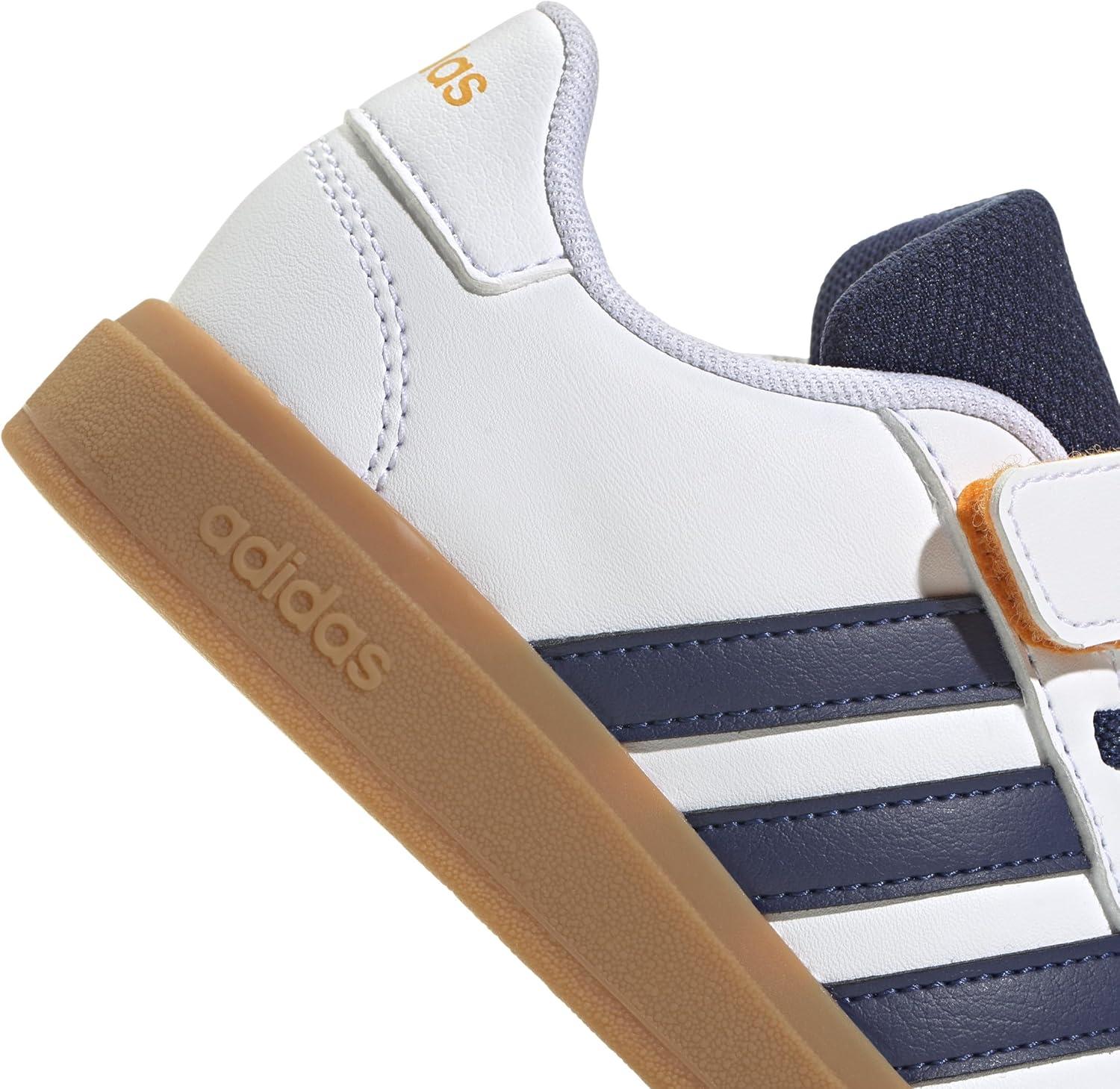 imageadidas Kids Grand Court 20 Elastic Lace ampamp Strap ShoesWhiteDark BlueGum
