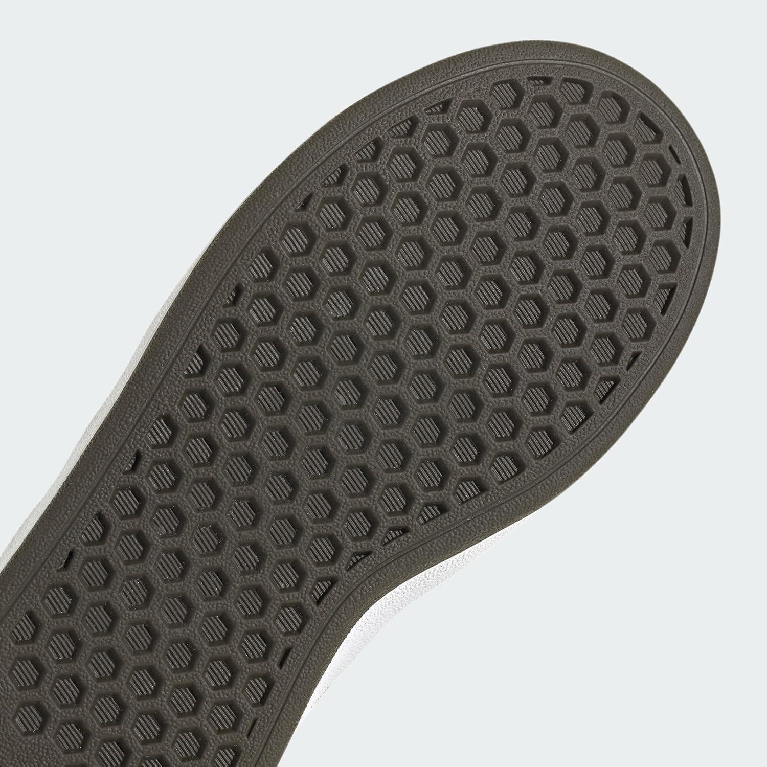 imageadidas Kids Grand Court 20 Elastic Lace ampamp Strap ShoesWhiteOlive StrataShadow Olive