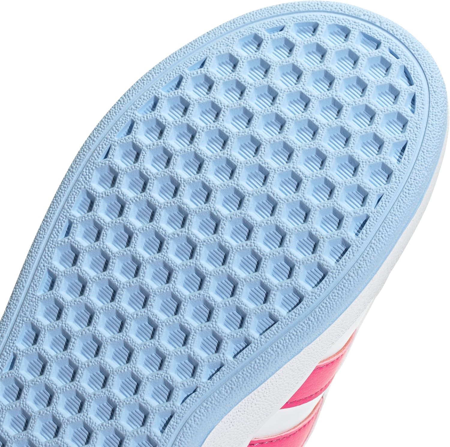 imageadidas Kids Grand Court 20 Elastic Lace ampamp Strap ShoesWhitePulse MagentaBlue