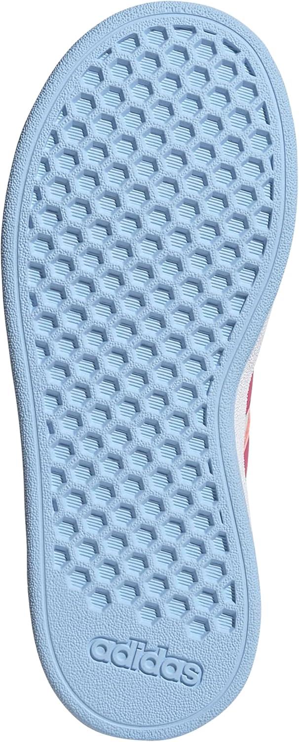 imageadidas Kids Grand Court 20 Elastic Lace ampamp Strap ShoesWhitePulse MagentaBlue