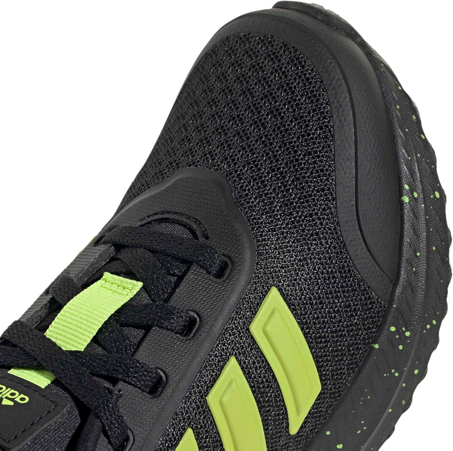 imageadidas Kids XPLR Path Elastic Lace ampamp Strap ShoesBlackSolar SlimeSolar Slime