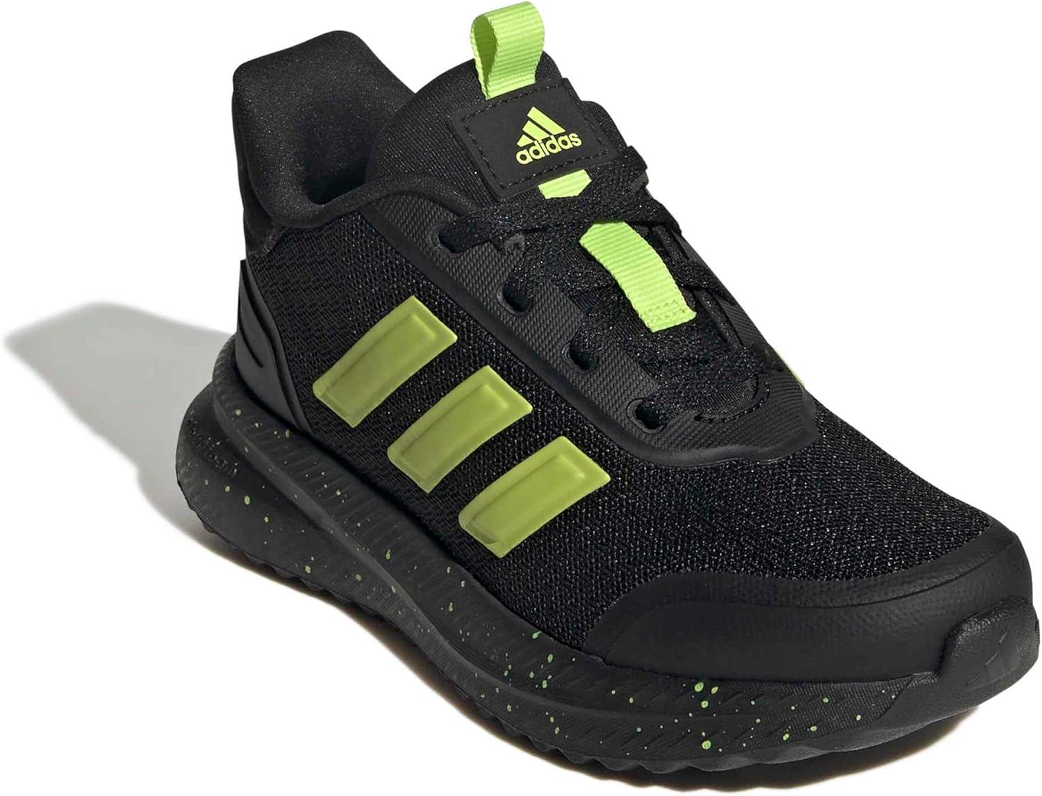 imageadidas Kids XPLR Path Elastic Lace ampamp Strap ShoesBlackSolar SlimeSolar Slime