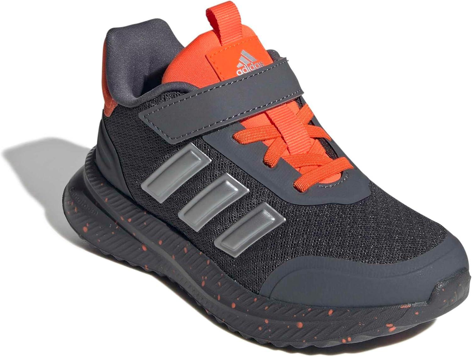 imageadidas Kids XPLR Path Elastic Lace ampamp Strap ShoesGreyImpact OrangeMatte Silver