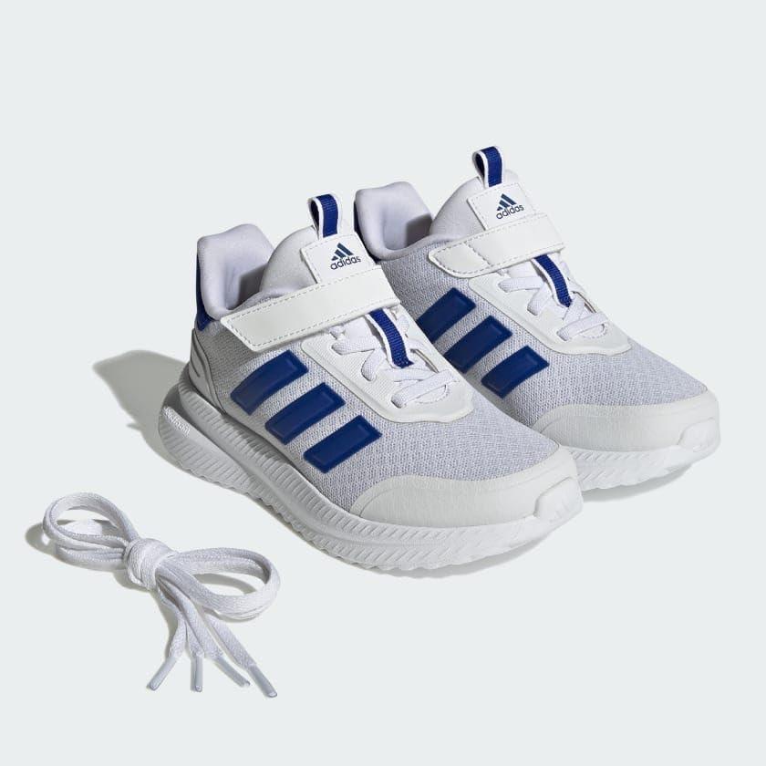 imageadidas Kids XPLR Path Elastic Lace ampamp Strap ShoesWhiteSemi Lucid BlueGrey