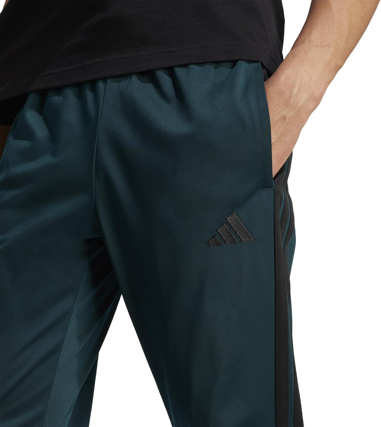 imageadidas Mens 3Stripes Tricot Tapered Track PantsAurora Ivy