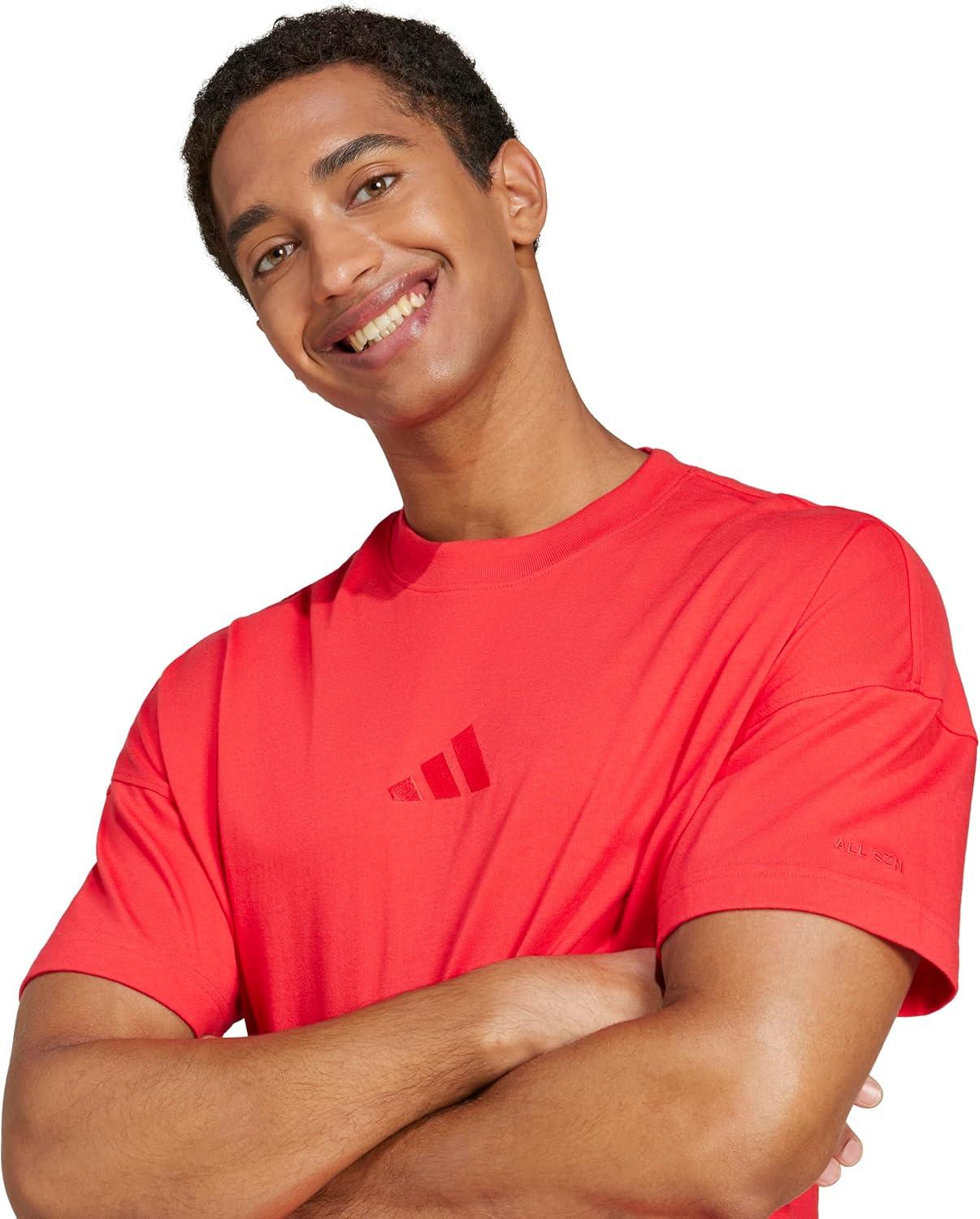 imageadidas Mens ALL SZN Loose TShirtPure Ruby