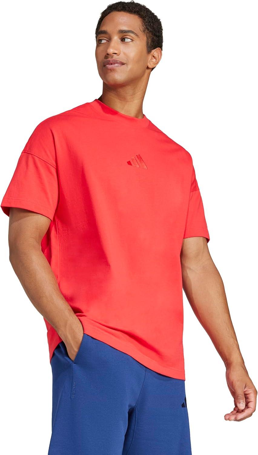 imageadidas Mens ALL SZN Loose TShirtPure Ruby