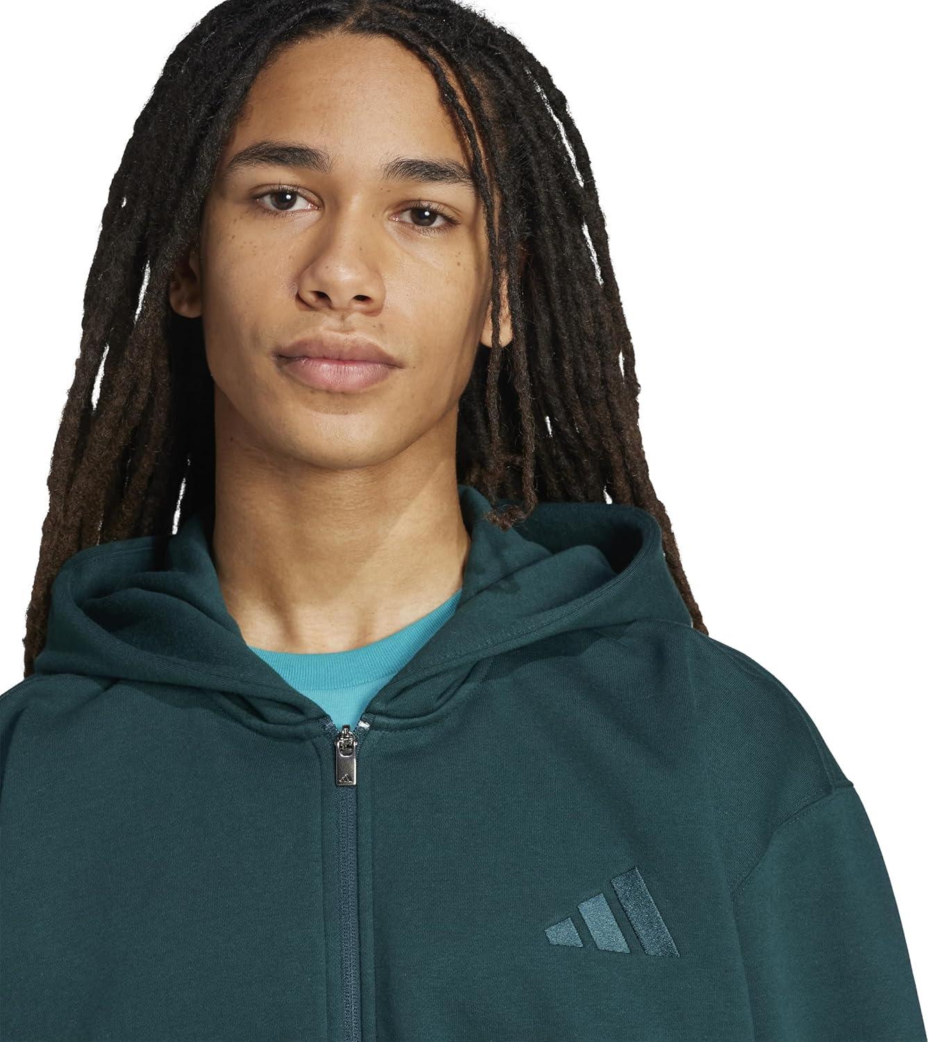 imageadidas Mens All Szn Fleece FullZip Hoodie SweatshirtAurora Ivy