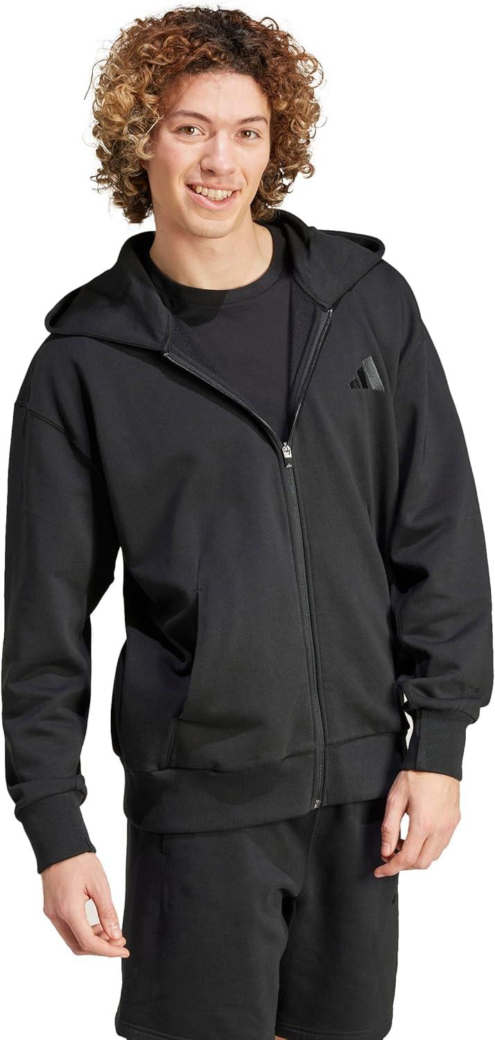imageadidas Mens All Szn Fleece FullZip Hoodie SweatshirtBlack