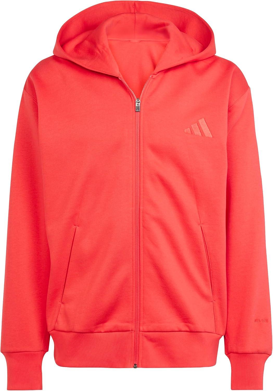 imageadidas Mens All Szn Fleece FullZip Hoodie SweatshirtPure Ruby