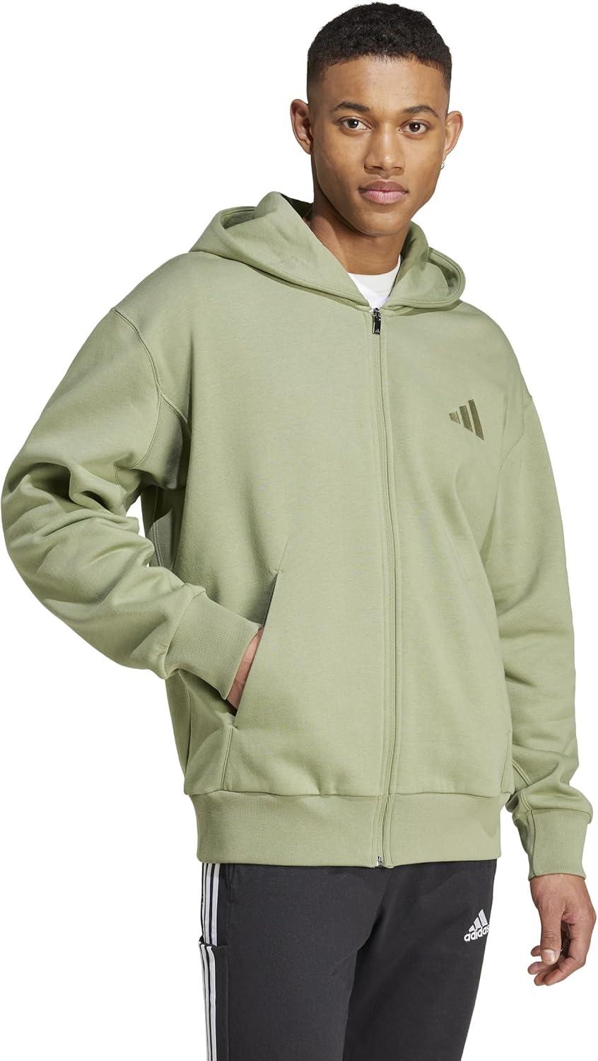 imageadidas Mens All Szn Fleece FullZip Hoodie SweatshirtTent Green