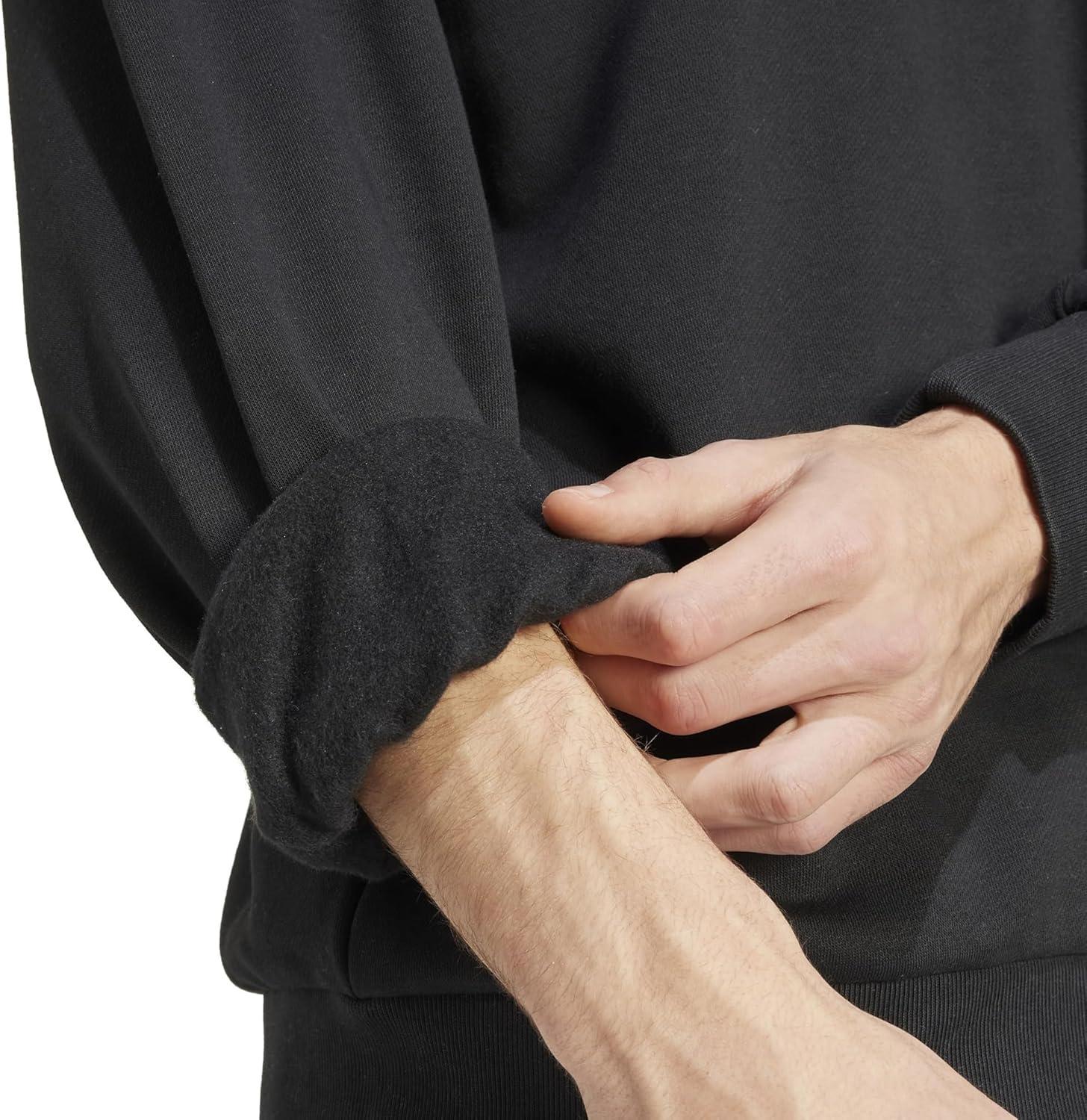 imageadidas Mens All Szn Fleece QuarterZip Crewneck SwearshirtBlack