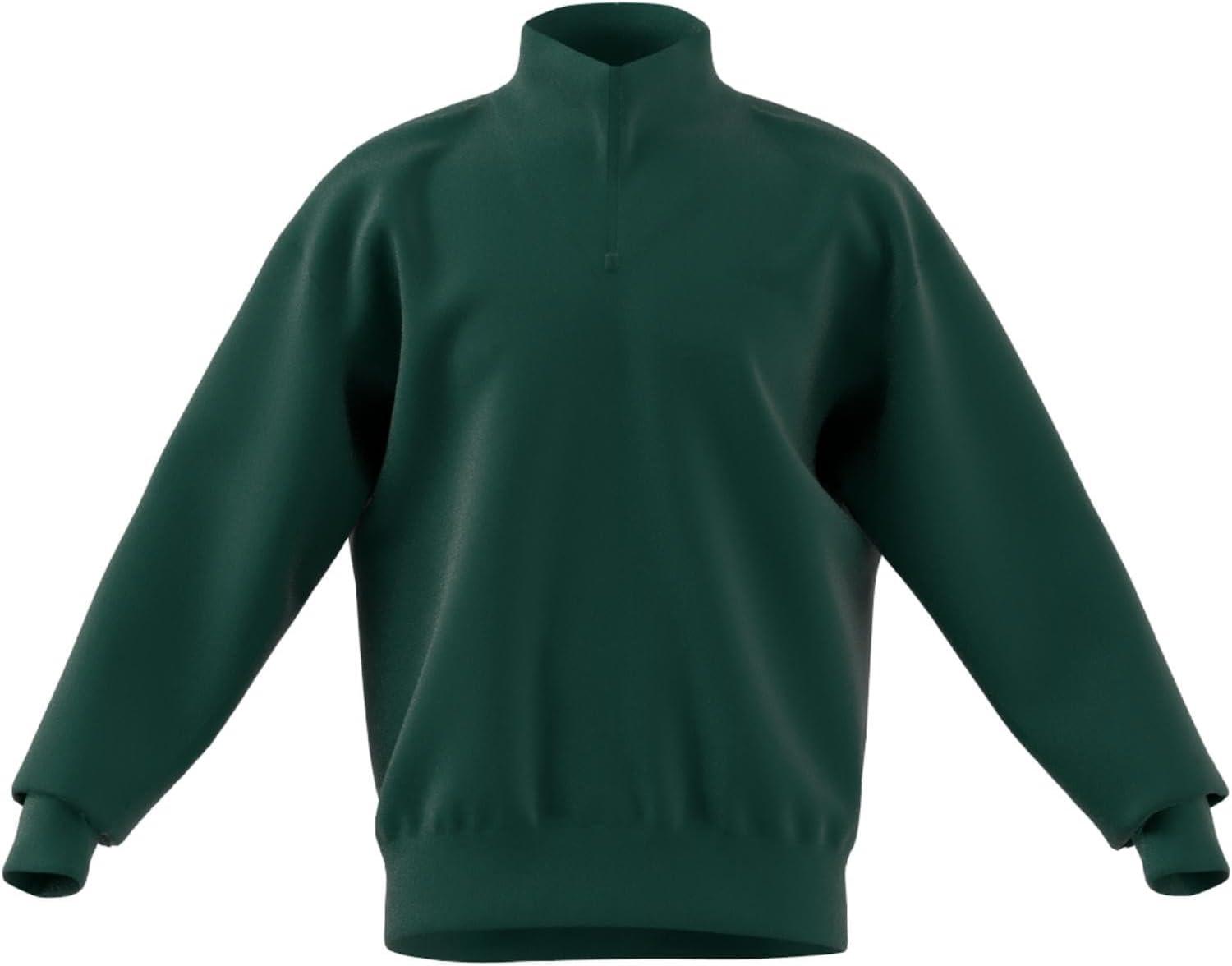 imageadidas Mens All Szn Fleece QuarterZip Crewneck SwearshirtCollegiate Green