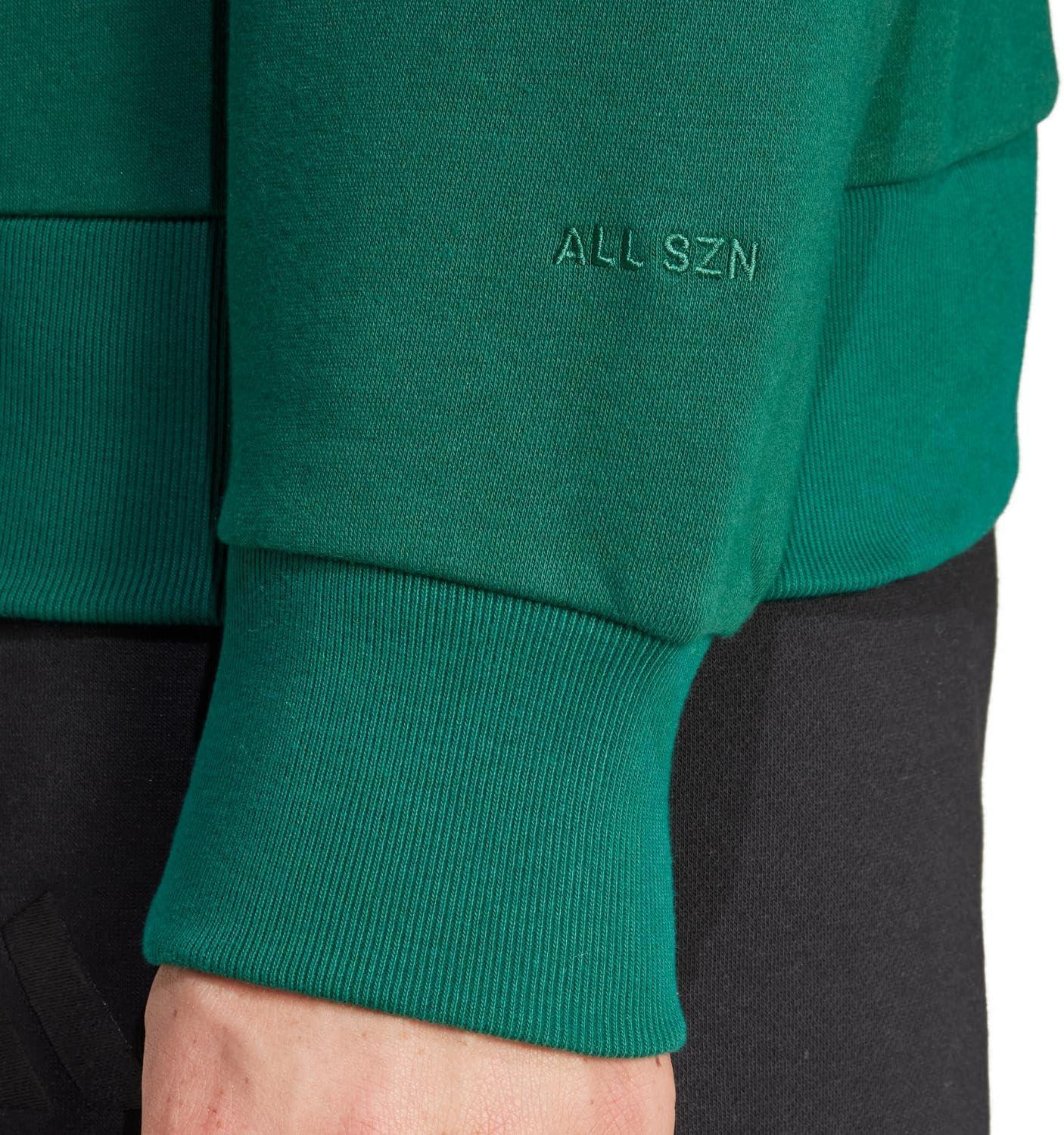 imageadidas Mens All Szn Fleece QuarterZip Crewneck SwearshirtCollegiate Green