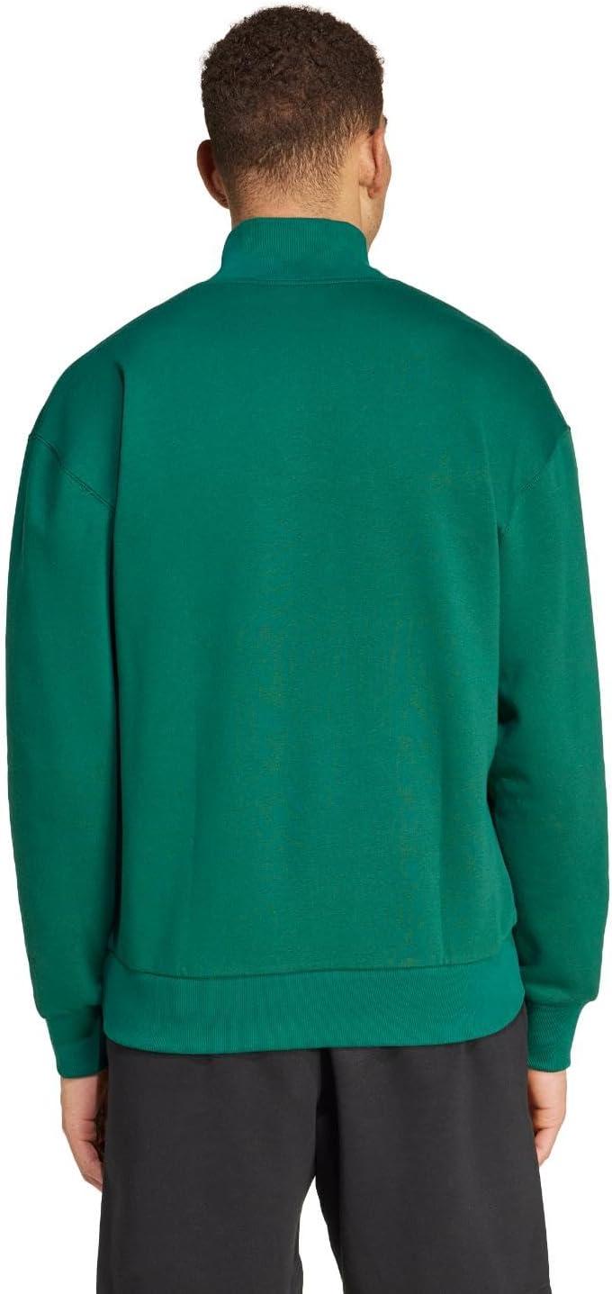 imageadidas Mens All Szn Fleece QuarterZip Crewneck SwearshirtCollegiate Green