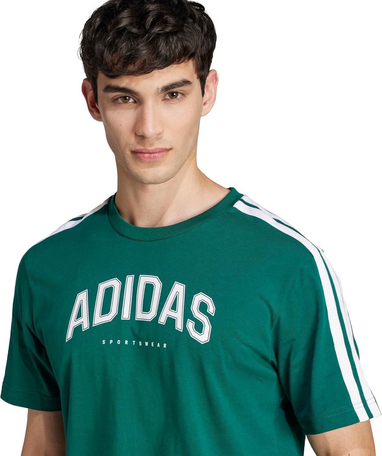 imageadidas Mens Codes Collegiate Linear Graphic TShirtCollegiate Green