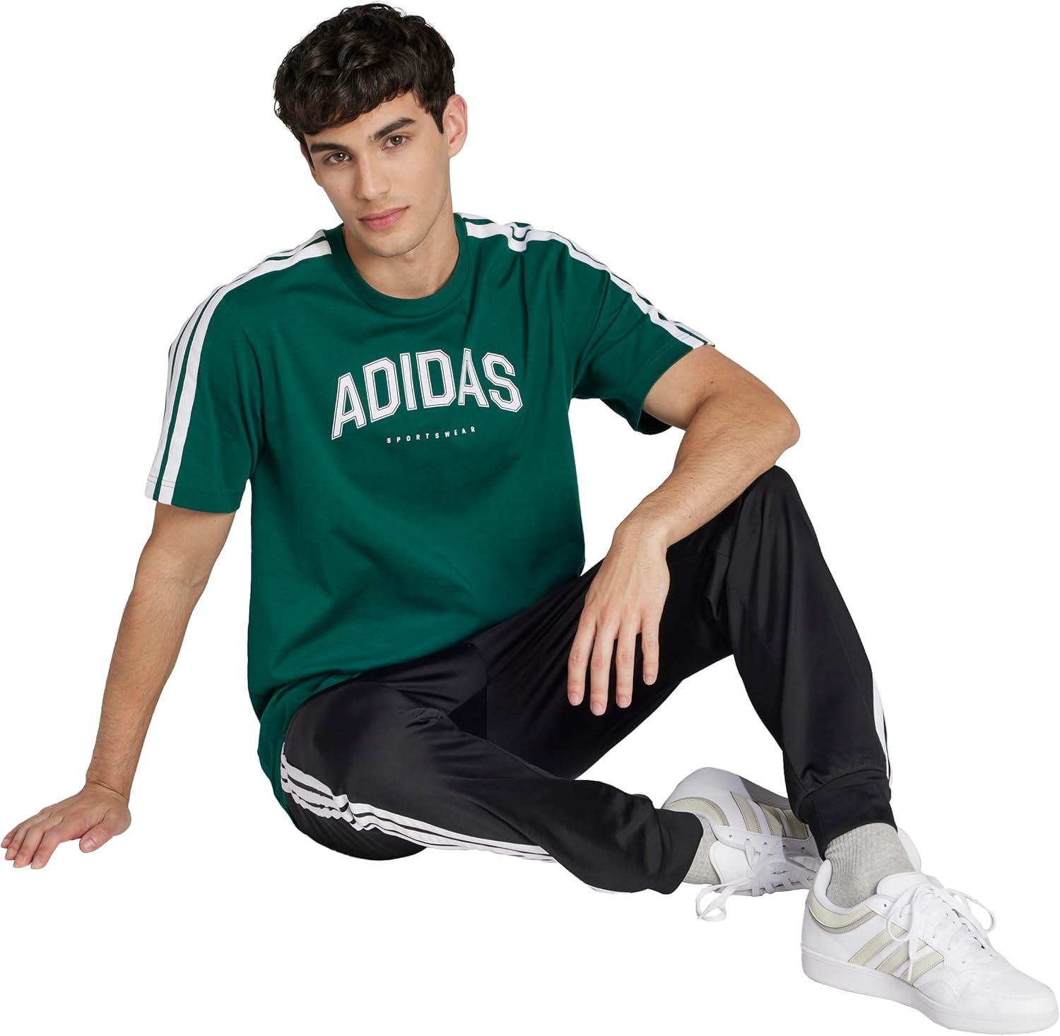imageadidas Mens Codes Collegiate Linear Graphic TShirtCollegiate Green