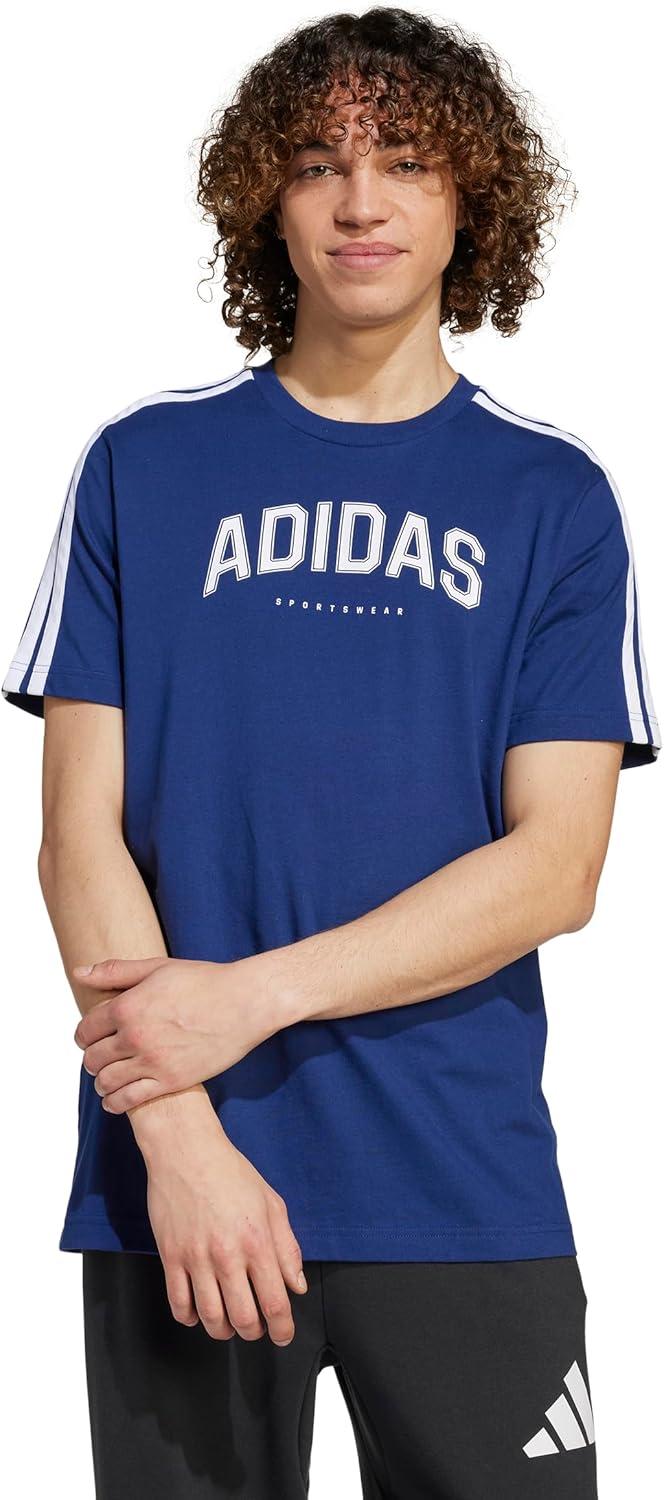 imageadidas Mens Codes Collegiate Linear Graphic TShirtDark Blue