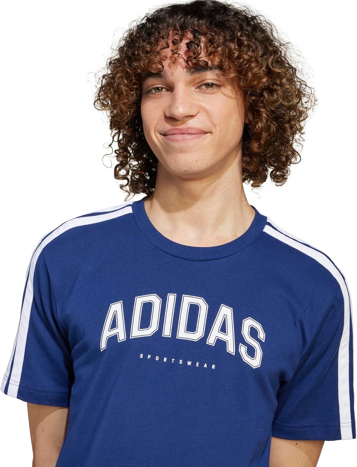 imageadidas Mens Codes Collegiate Linear Graphic TShirtDark Blue