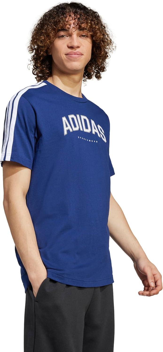 imageadidas Mens Codes Collegiate Linear Graphic TShirtDark Blue