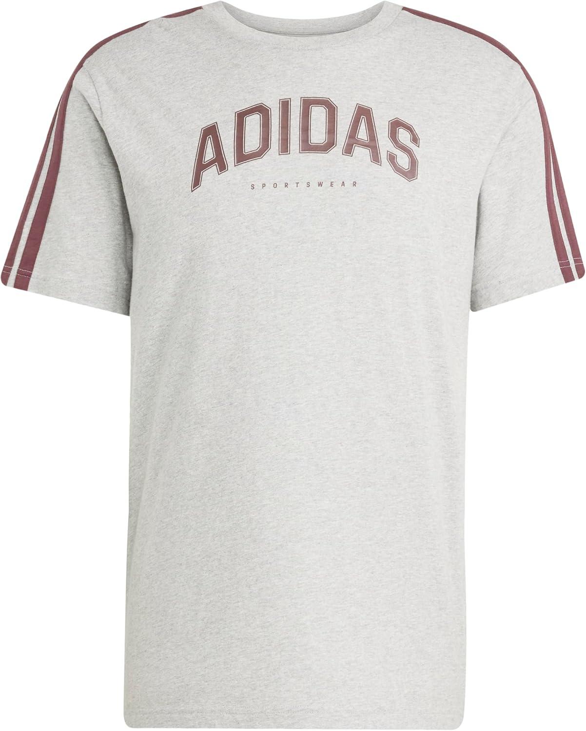 imageadidas Mens Codes Collegiate Linear Graphic TShirtMedium Grey Heather