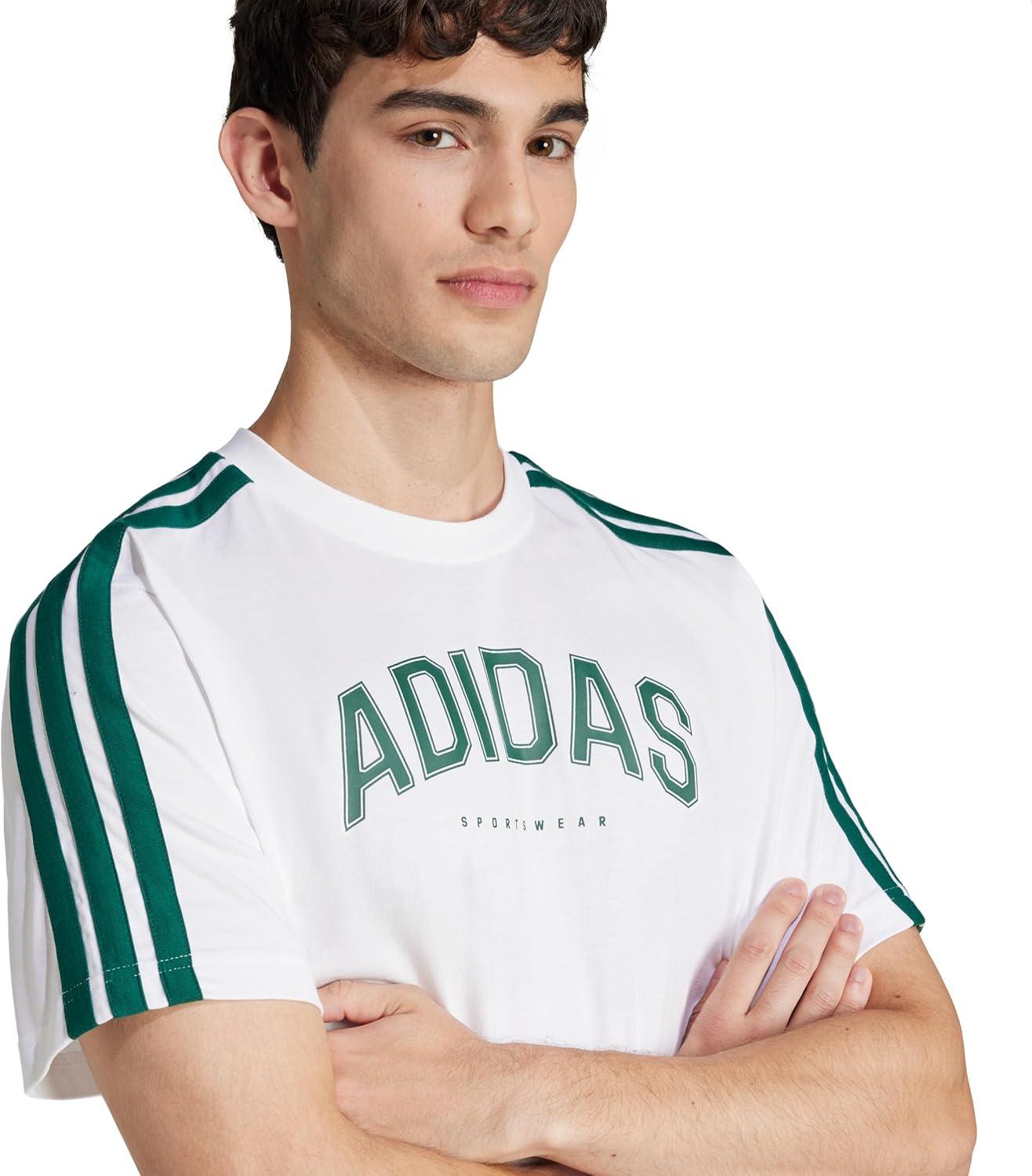 imageadidas Mens Codes Collegiate Linear Graphic TShirtWhite