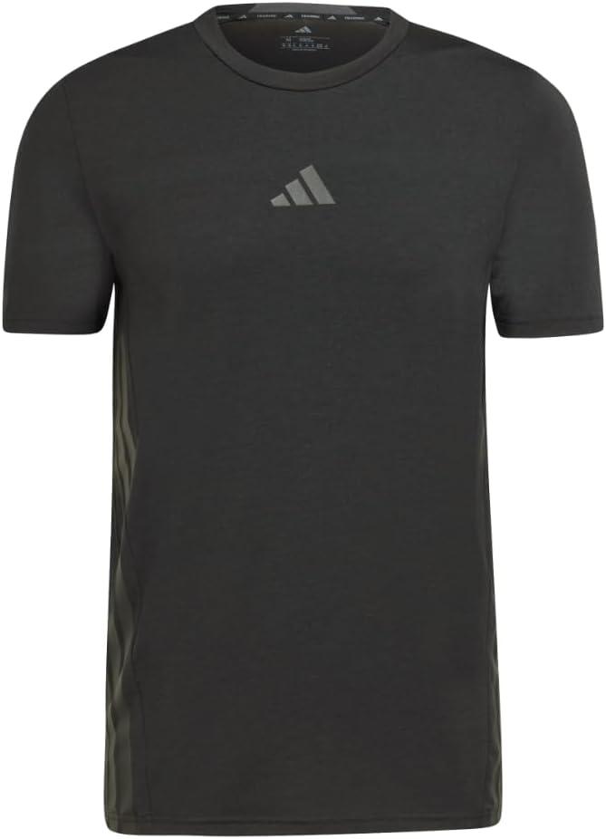 imageadidas Mens Designed for Training 3Stripes TShirtBlack