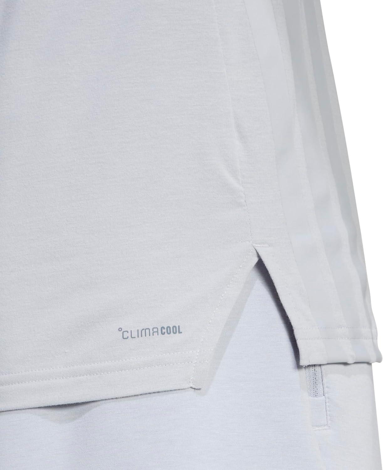 imageadidas Mens Designed for Training 3Stripes TShirtHalo Silver