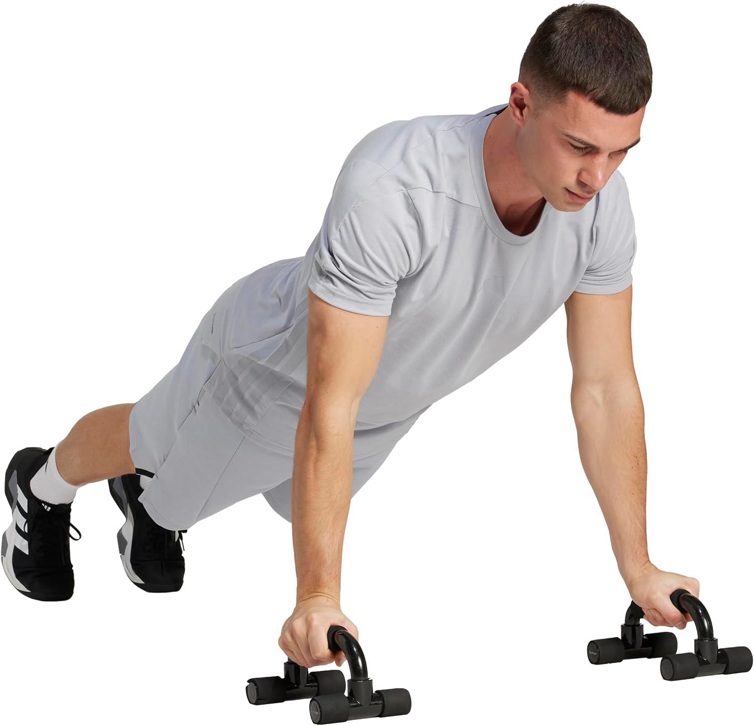 imageadidas Mens Designed for Training 3Stripes TShirtHalo Silver