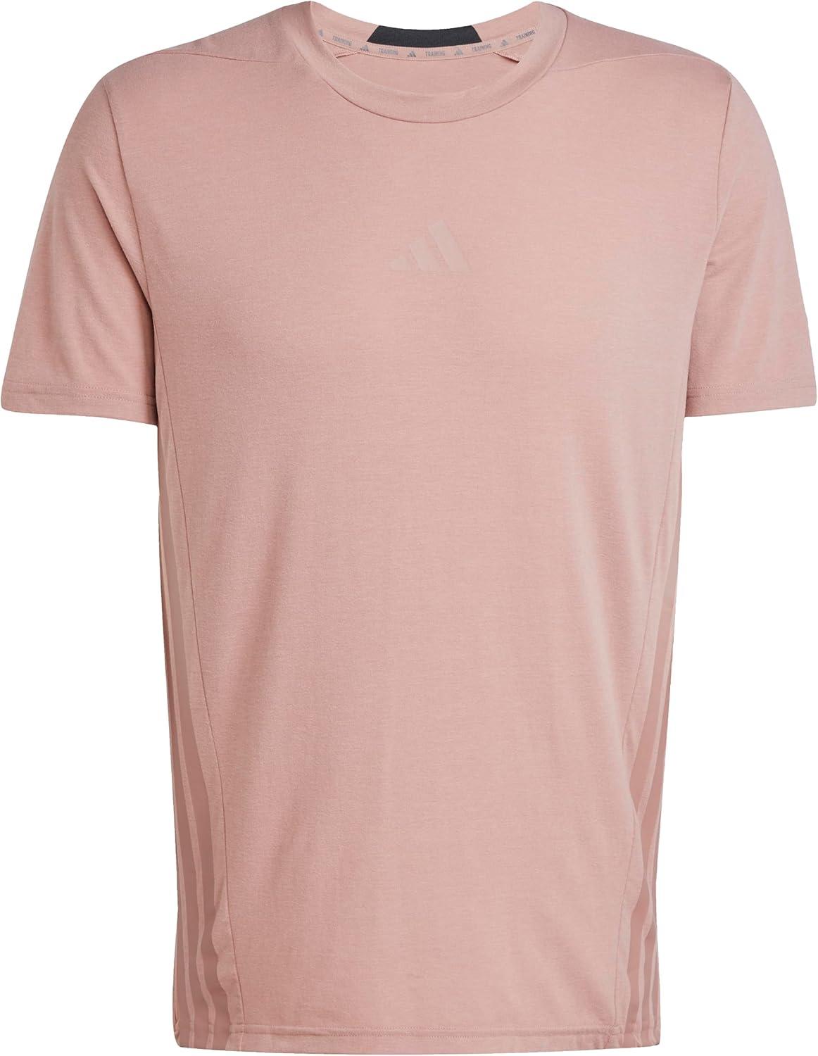 imageadidas Mens Designed for Training 3Stripes TShirtWarm Clay