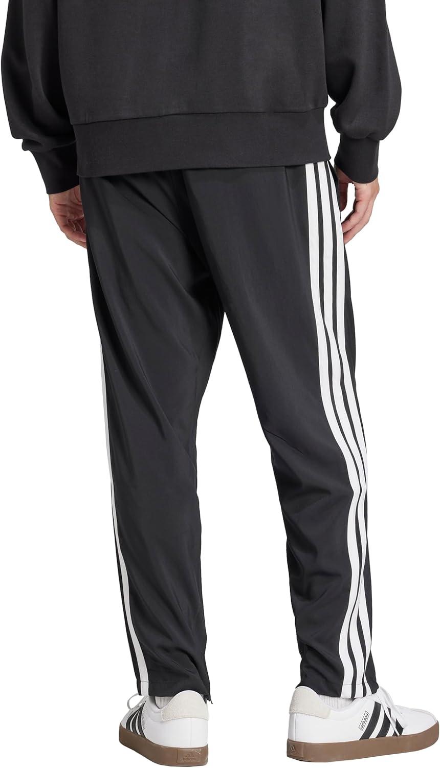 imageadidas Mens Essentials 3Stripes Open Hem Stanford PantsBlackWhite
