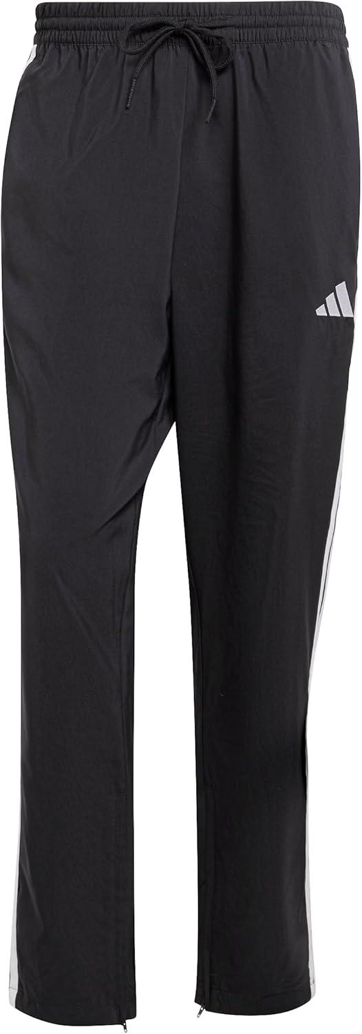 imageadidas Mens Essentials 3Stripes Open Hem Stanford PantsBlackWhite