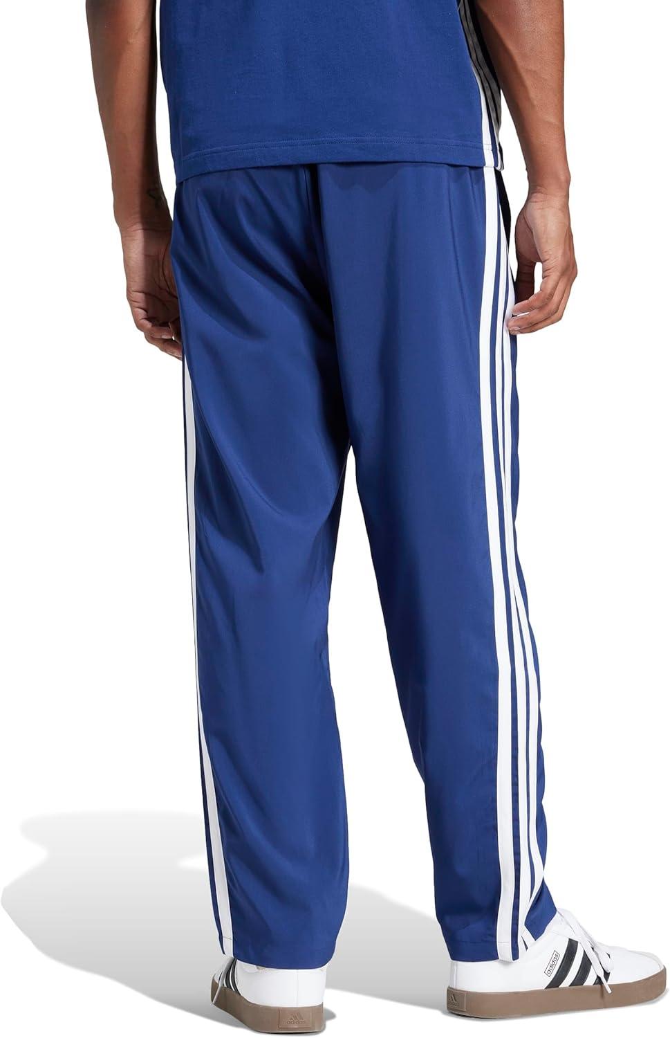 imageadidas Mens Essentials 3Stripes Open Hem Stanford PantsDark BlueWhite