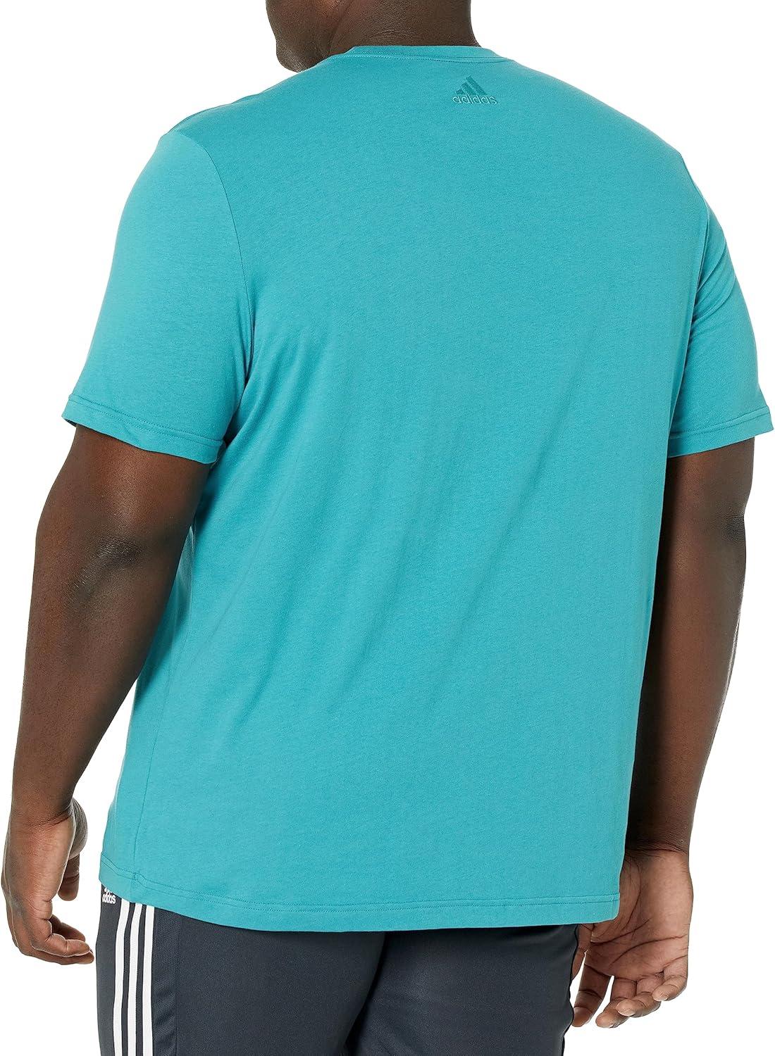 imageadidas Mens Essentials Single Jersey Linear Embroidered Logo TShirtArctic Fusion