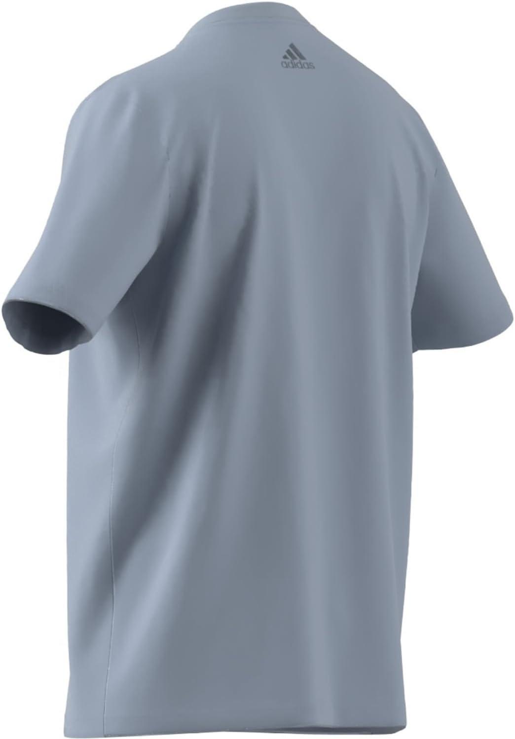 imageadidas Mens Essentials Single Jersey Linear Embroidered Logo TShirtWonder Blue